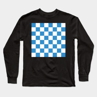 Checkerboard blue Long Sleeve T-Shirt